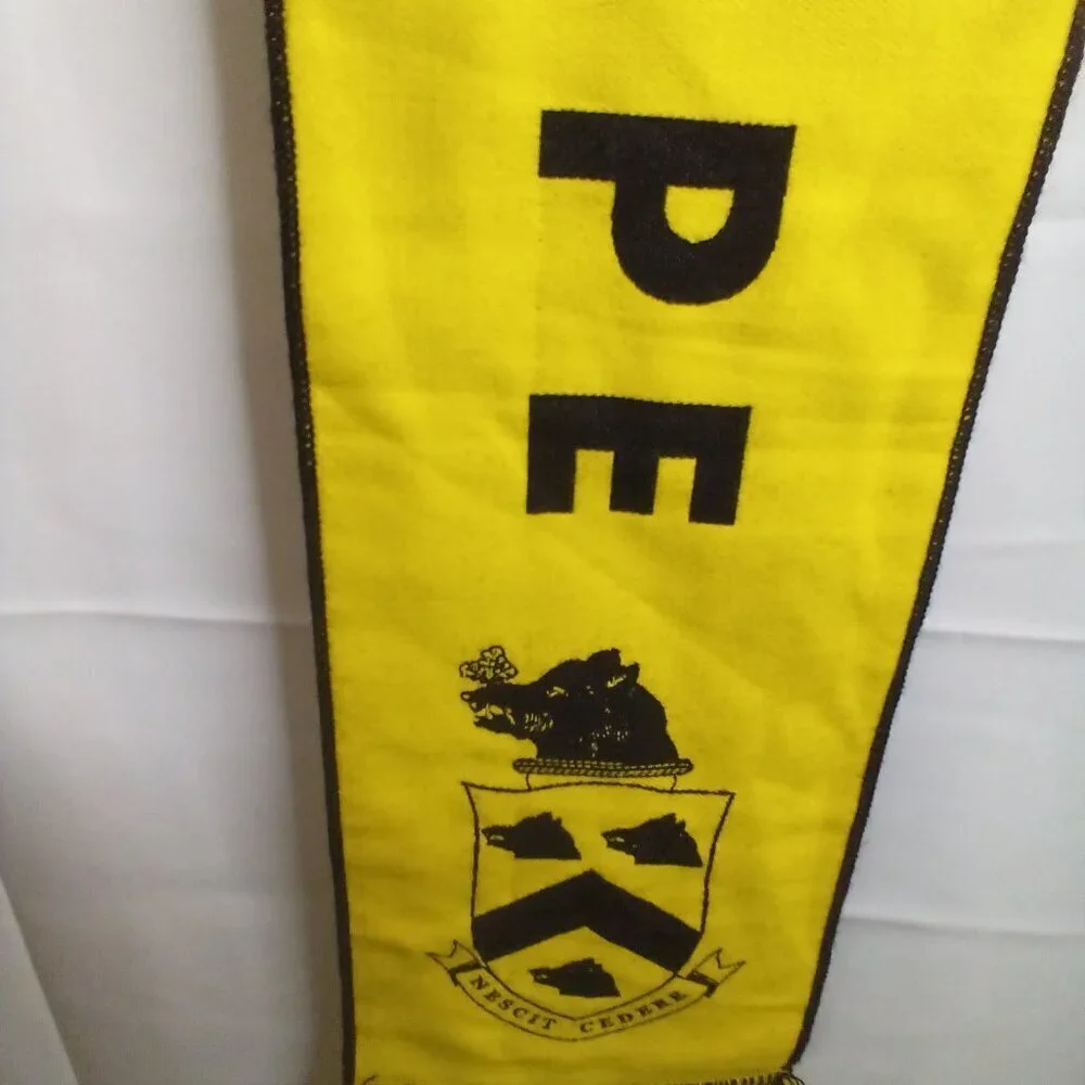 Oglethorpe University Scarf Diehard Double Side Fringe Black Yellow